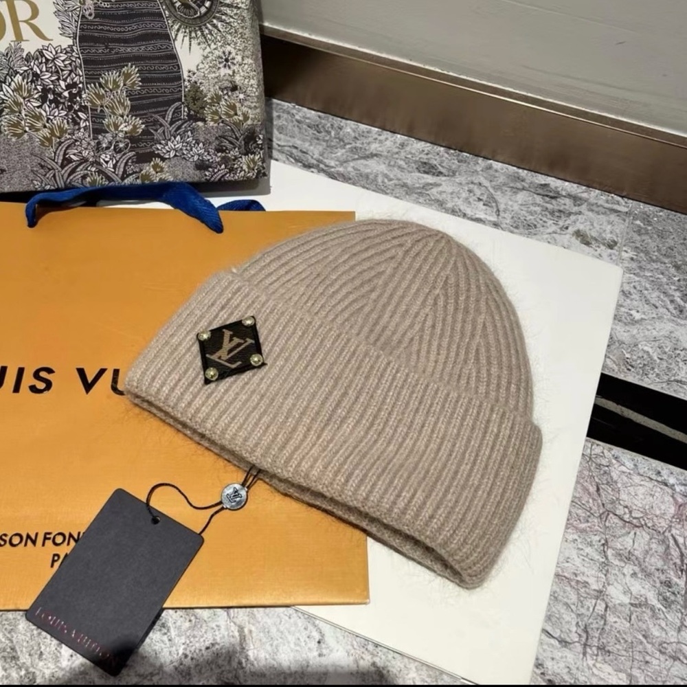 Light Brown Knit Beanie